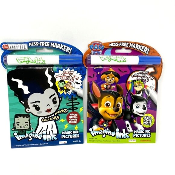 Imagine Ink Books 2 Pack Universal Monsters & PAW Patrol Halloween Activity - Picture 1 of 14